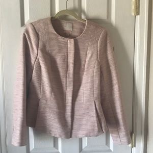 Pink, collarless blazer